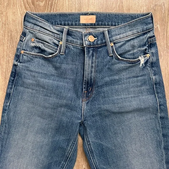MOTHER Jeans THE MID RISE DAZZLER ANKLE: MOTHER DENIM CUT AND PASTE color way. - Picture 7 of 11